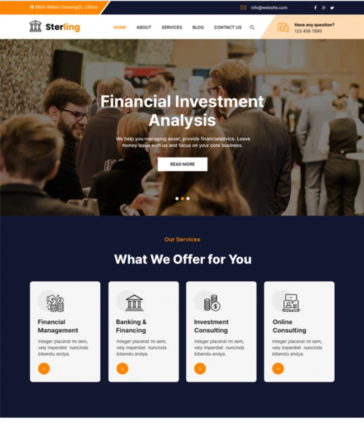 Investment Company WordPress Theme